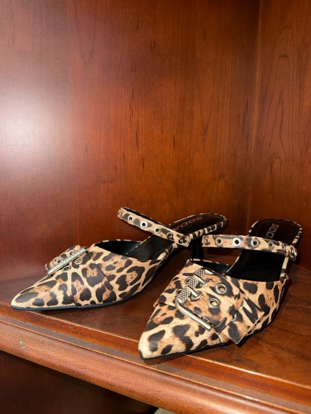 Fashion Nova Bale Hardware Kitten Heel Pumps - Leopard - Picture 6 of 9